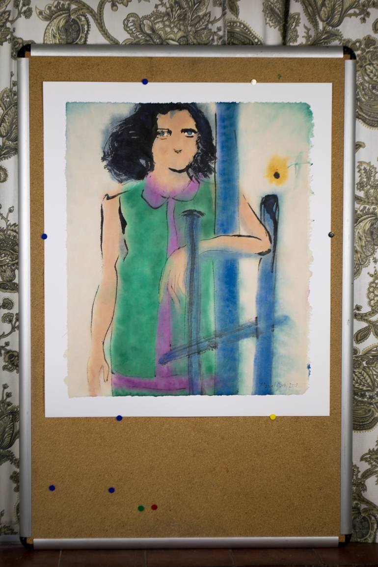 Original Expressionism People Painting by Marcel Garbi