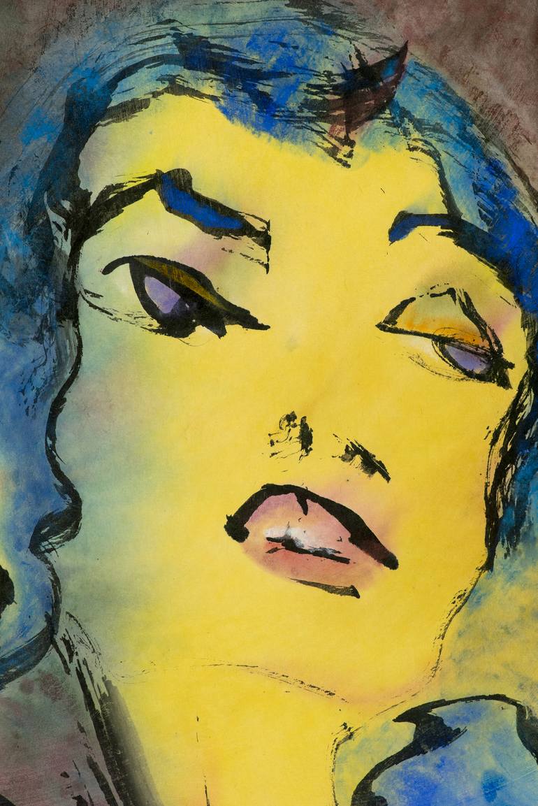 Original Expressionism Women Painting by Marcel Garbi