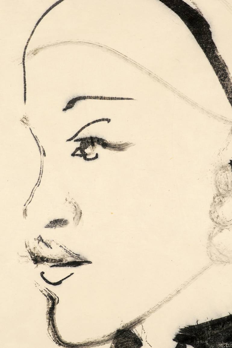 Original Expressionism Portrait Drawing by Marcel Garbi