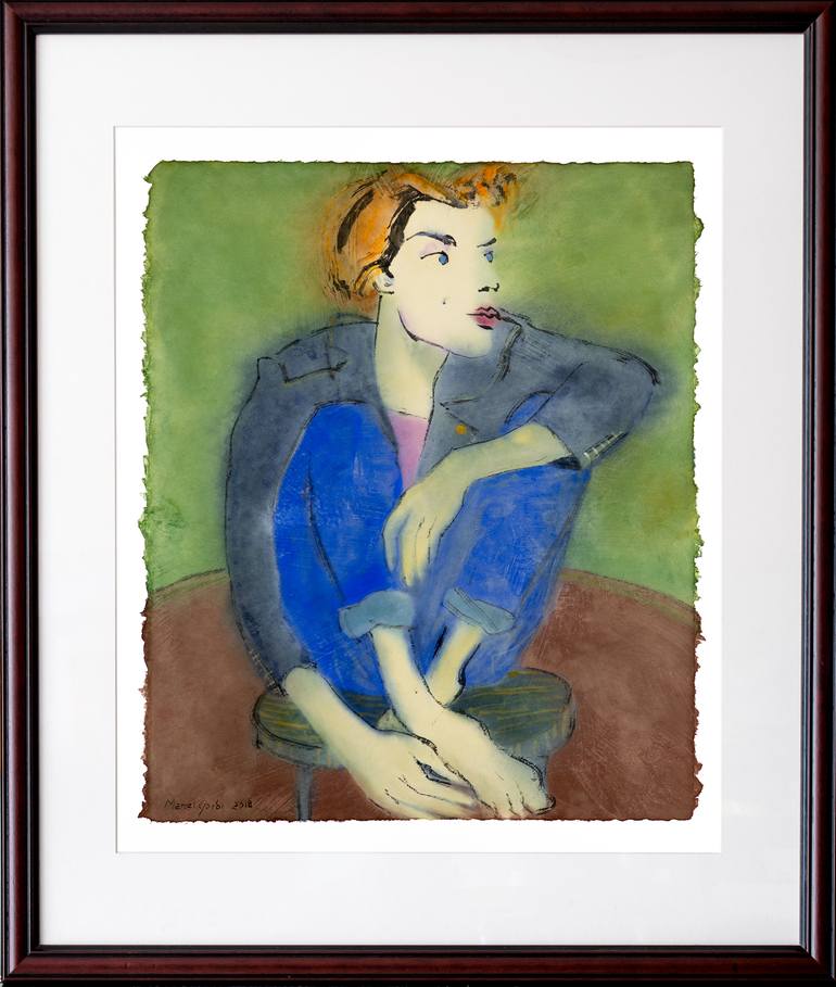 Original Expressionism Men Painting by Marcel Garbi