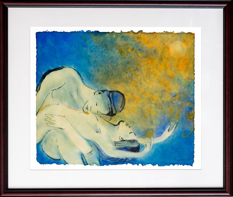 Original Expressionism Nude Painting by Marcel Garbi