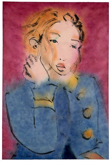 Original Expressionism Portrait Paintings by Marcel Garbi