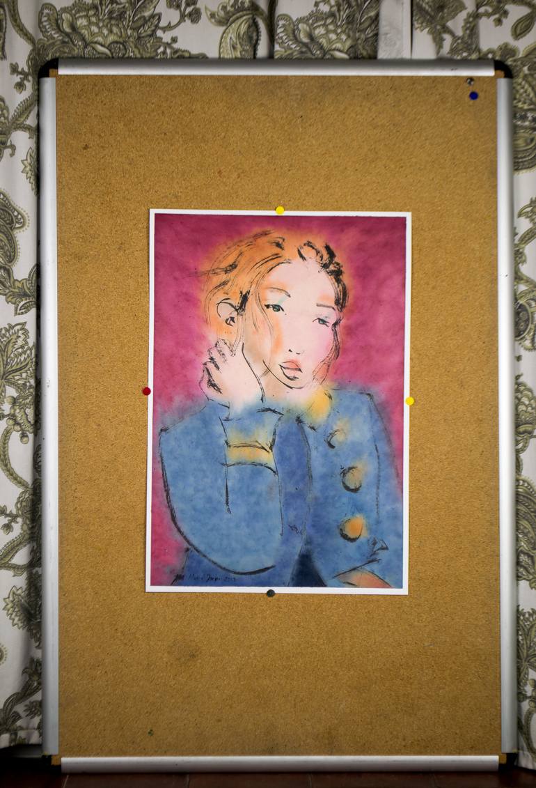 Original Expressionism People Painting by Marcel Garbi