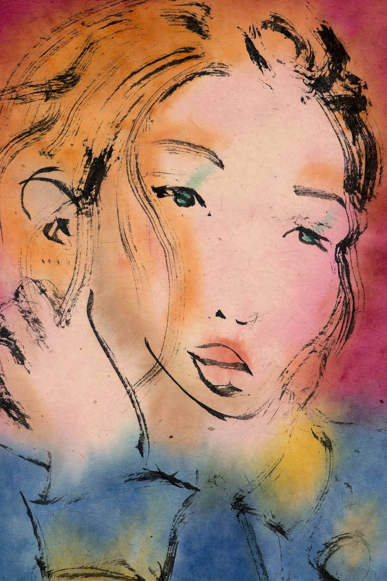 Original Expressionism People Painting by Marcel Garbi