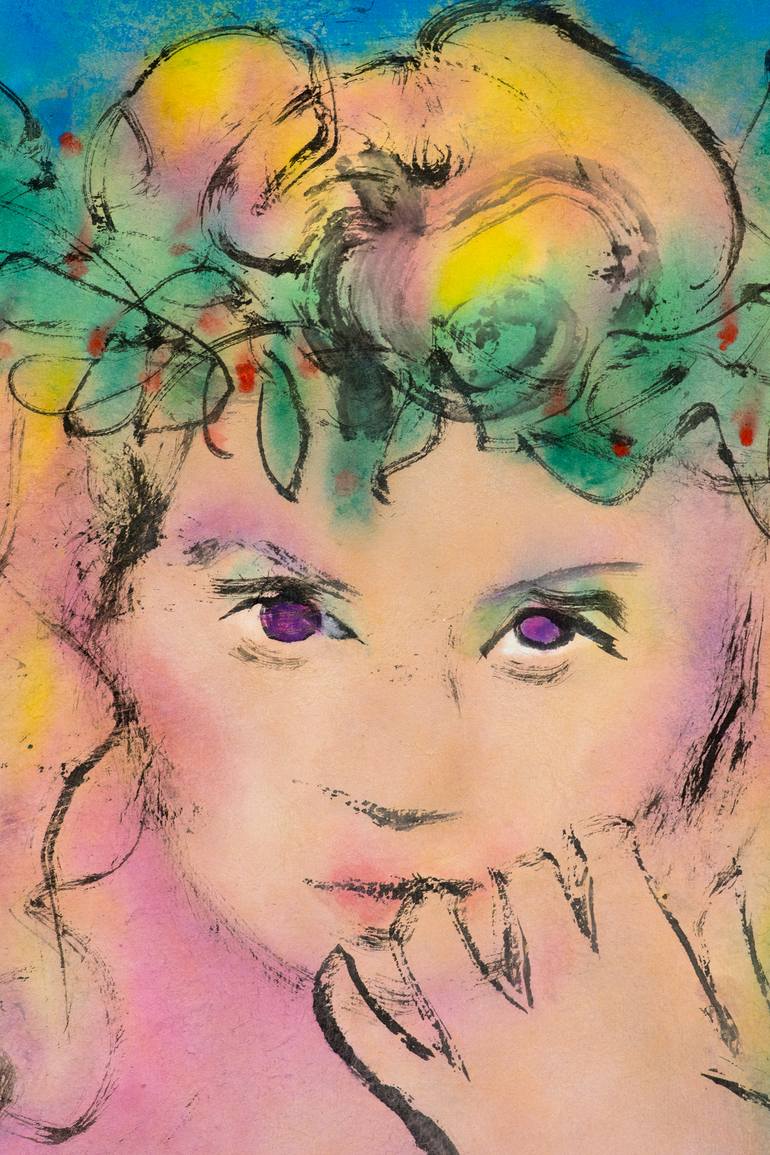 Original Expressionism People Painting by Marcel Garbi