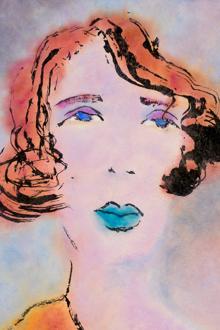 Original Expressionism Women Painting by Marcel Garbi