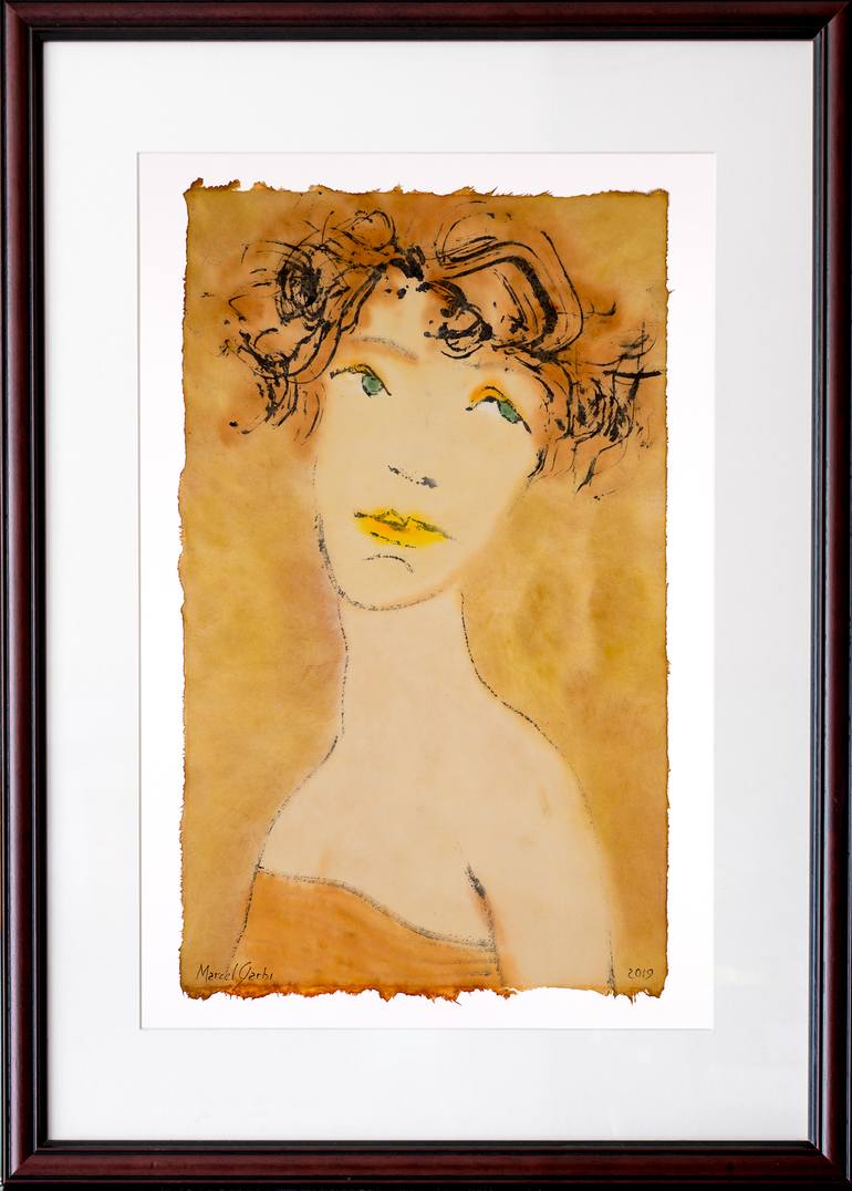 Original Expressionism Portrait Painting by Marcel Garbi