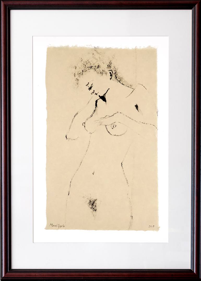Original Expressionism Nude Drawing by Marcel Garbi
