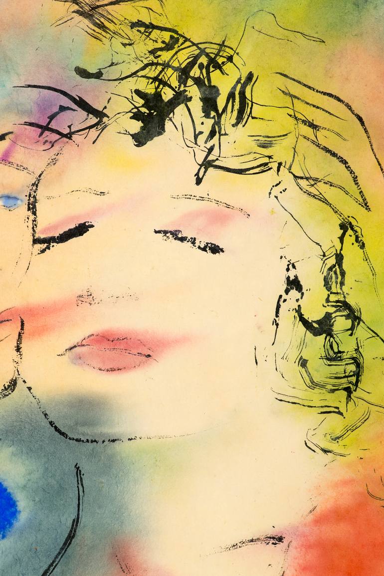 Original Expressionism Women Painting by Marcel Garbi