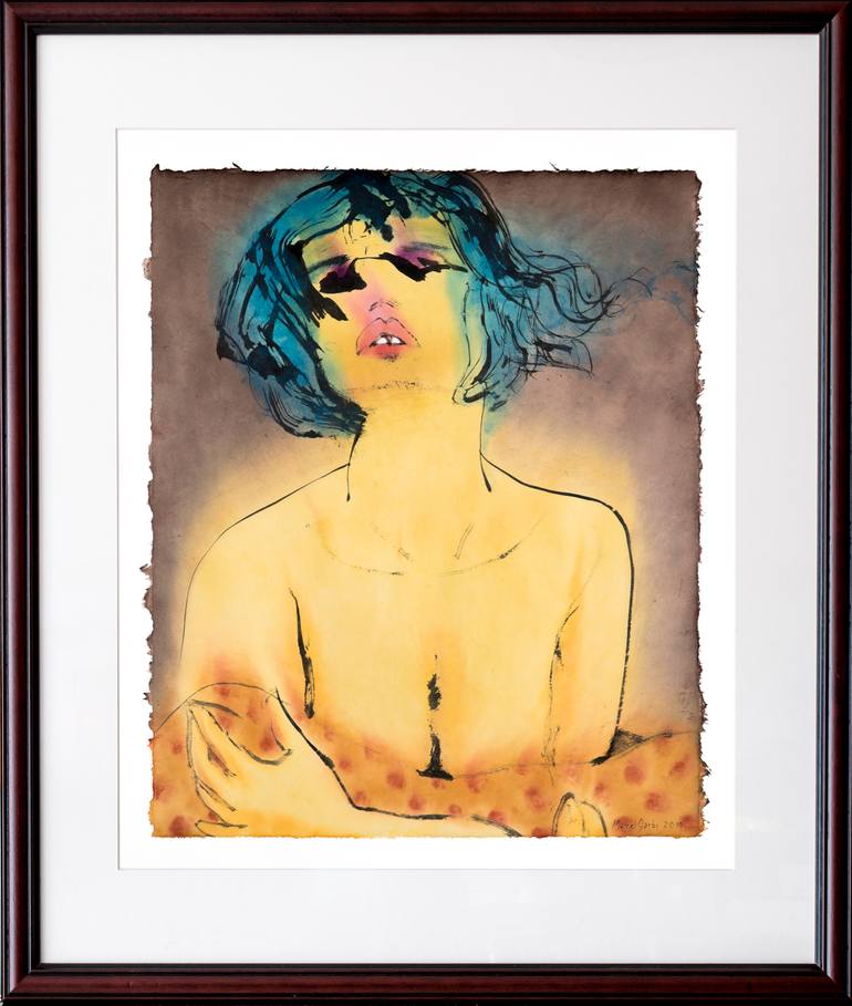 Original Expressionism Nude Painting by Marcel Garbi
