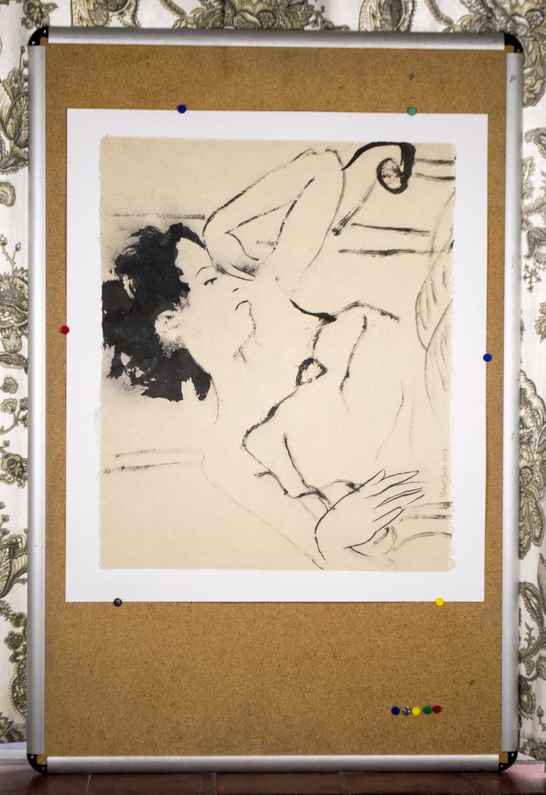 Original Expressionism Women Drawing by Marcel Garbi