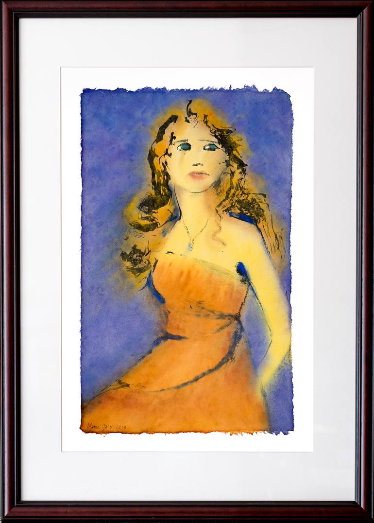 Original Expressionism Women Painting by Marcel Garbi