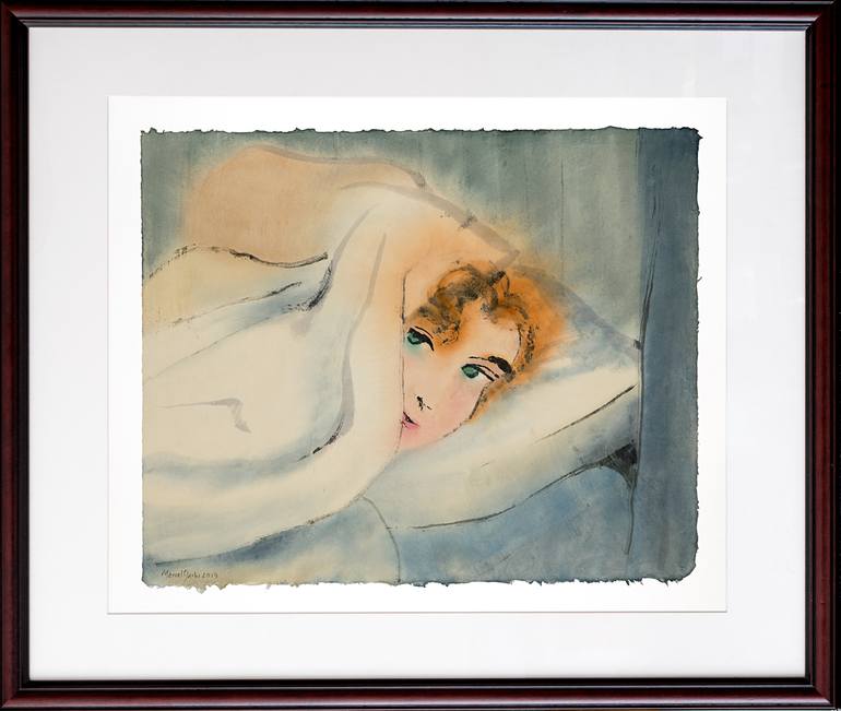 Original Expressionism Women Painting by Marcel Garbi