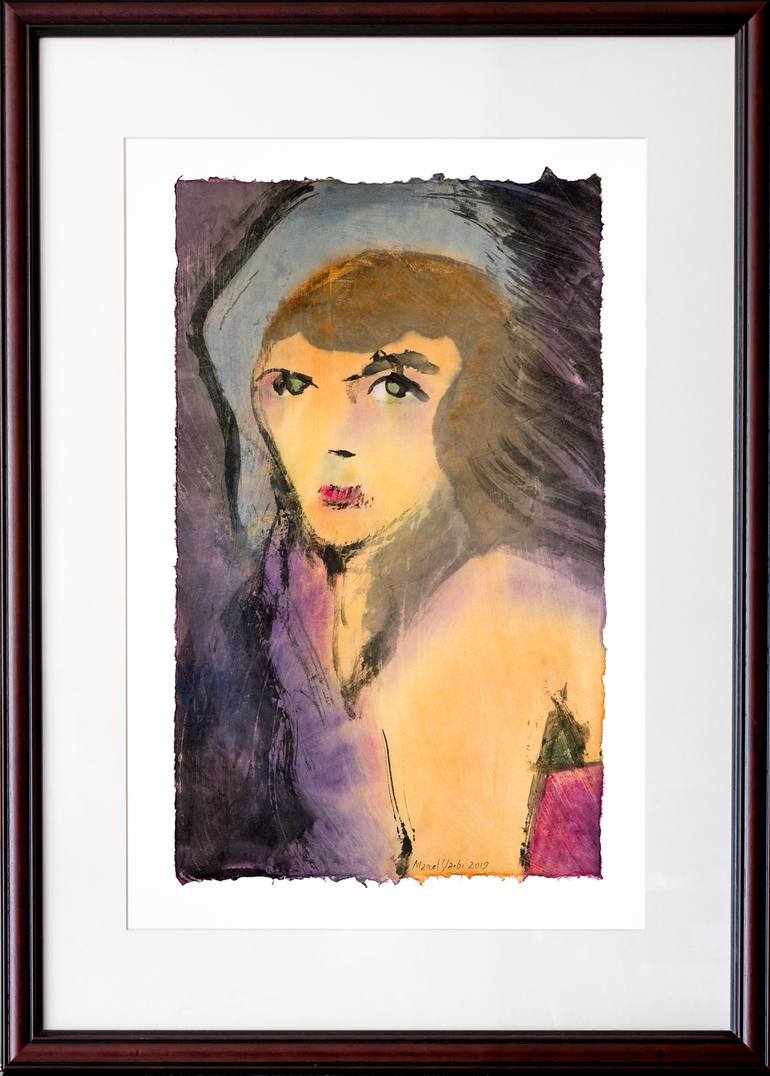 Original Expressionism Women Painting by Marcel Garbi