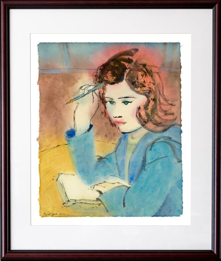 Original Expressionism Women Painting by Marcel Garbi