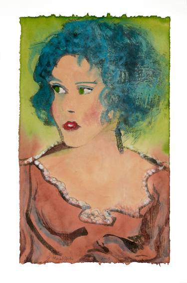 Original Expressionism Portrait Paintings by Marcel Garbi