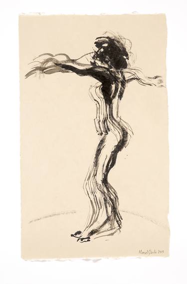 Original Expressionism Nude Drawings by Marcel Garbi