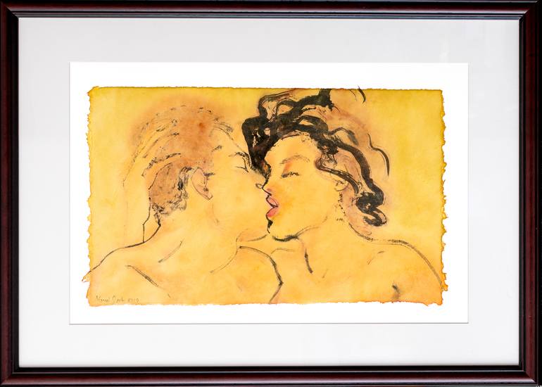 Original Expressionism Love Painting by Marcel Garbi