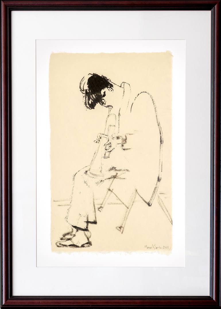 Original Expressionism Music Drawing by Marcel Garbi