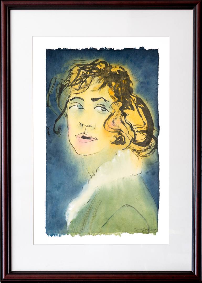 Original Expressionism Portrait Painting by Marcel Garbi