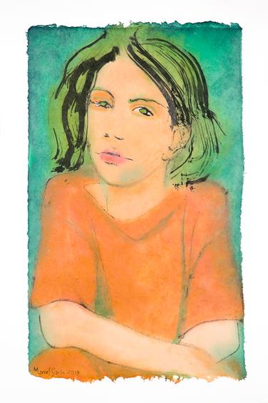 Original Expressionism Portrait Paintings by Marcel Garbi