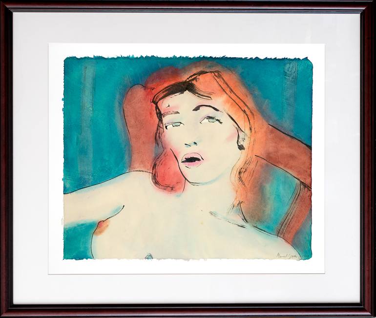 Original Expressionism Nude Painting by Marcel Garbi