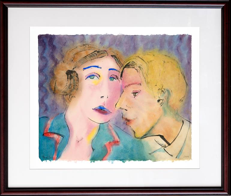 Original Expressionism People Painting by Marcel Garbi