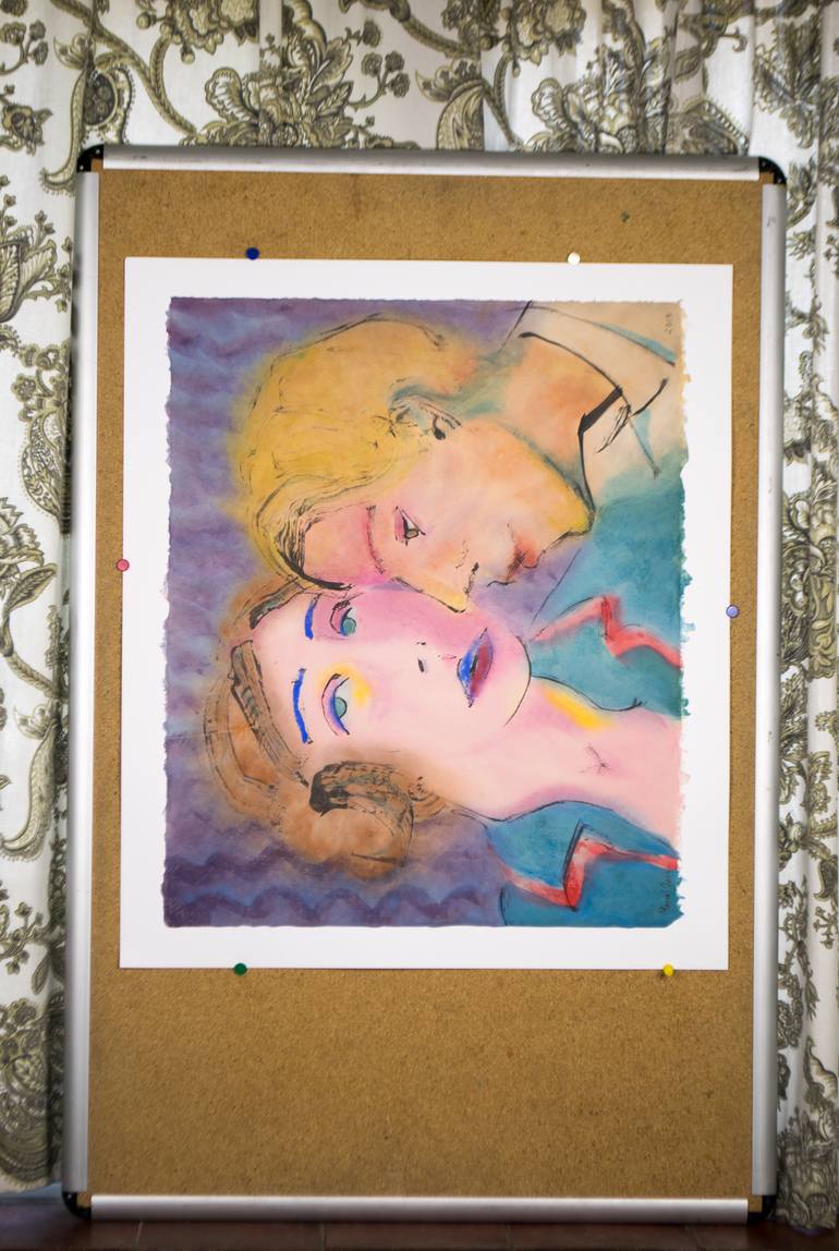 Original Expressionism People Painting by Marcel Garbi