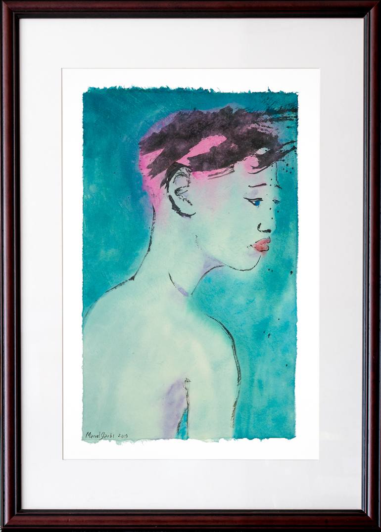 Original Expressionism Men Painting by Marcel Garbi