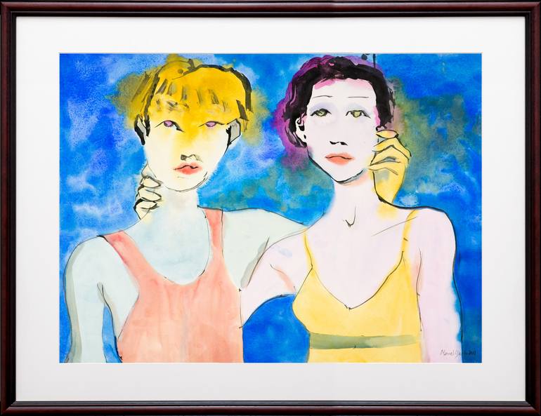 Original Expressionism Love Painting by Marcel Garbi