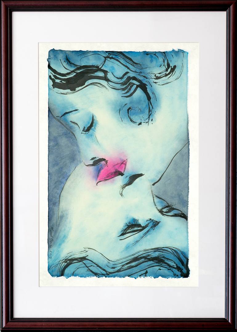 Original Expressionism Love Painting by Marcel Garbi