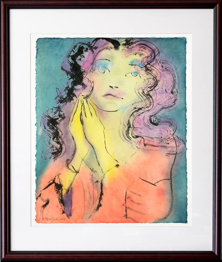 Original Expressionism Religion Painting by Marcel Garbi