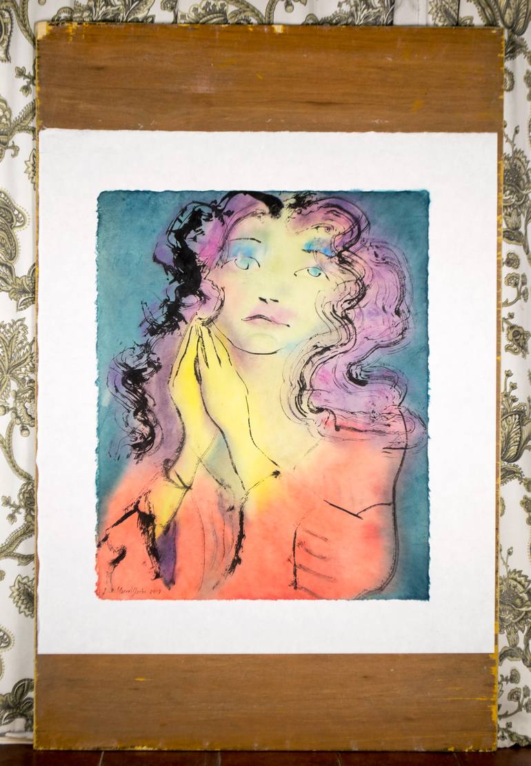 Original Expressionism Religion Painting by Marcel Garbi