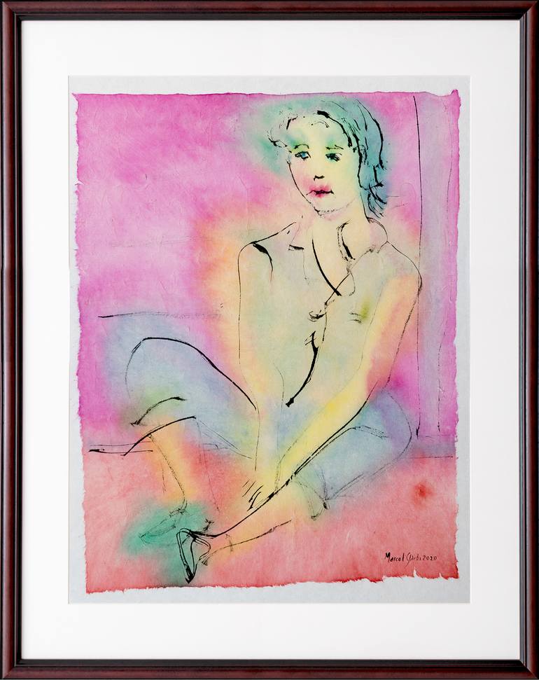 Original Minimalism Women Painting by Marcel Garbi