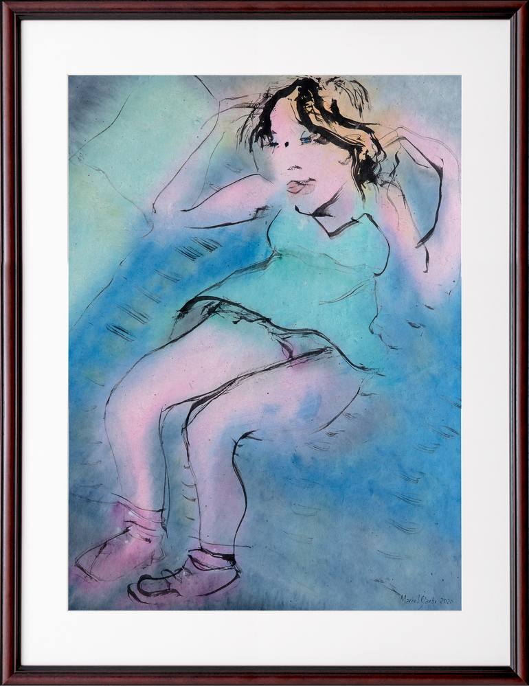 Original Minimalism Women Painting by Marcel Garbi