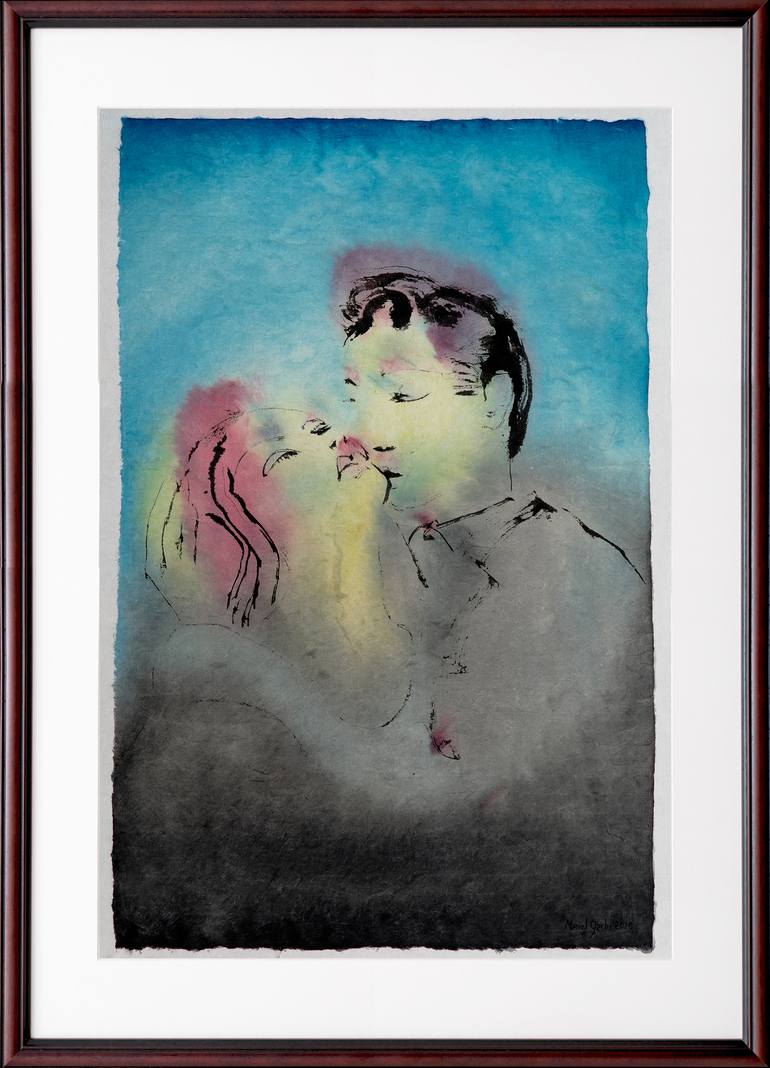 Original Minimalism Love Painting by Marcel Garbi