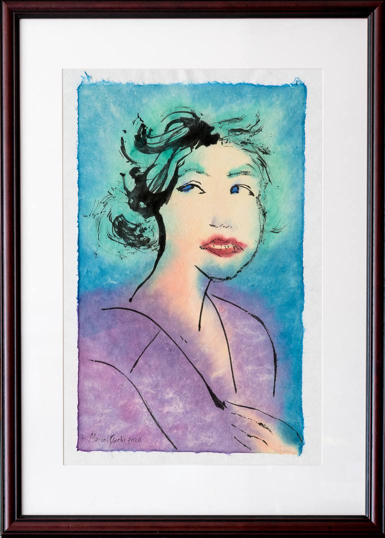 Original Minimalism Women Painting by Marcel Garbi