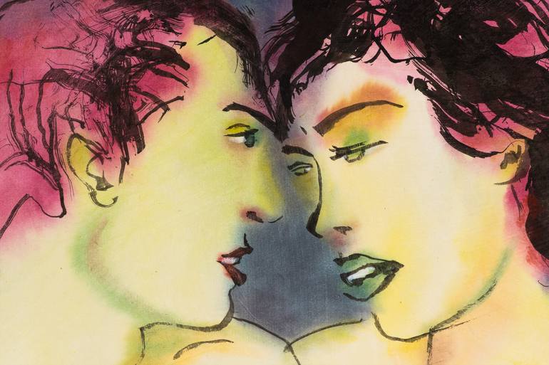 Original Expressionism Love Painting by Marcel Garbi