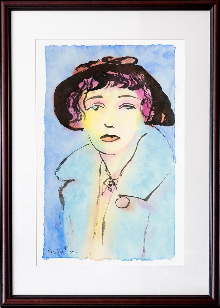 Original Expressionism Women Painting by Marcel Garbi