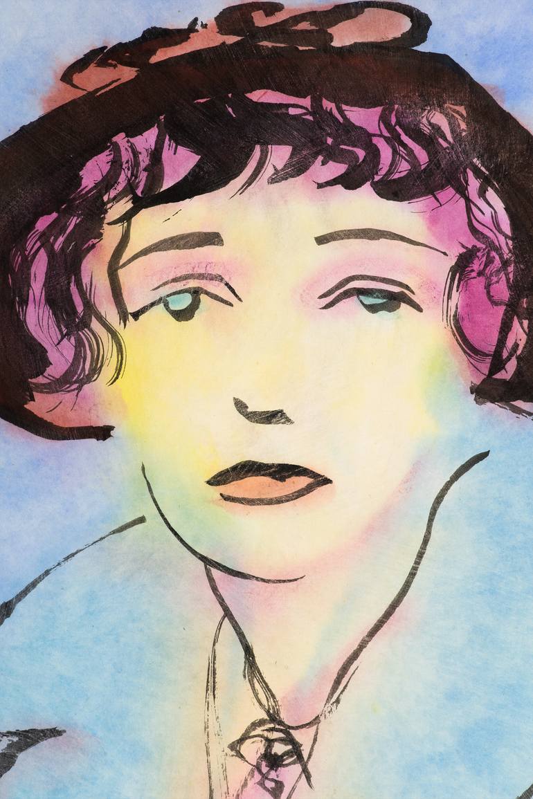 Original Expressionism Women Painting by Marcel Garbi
