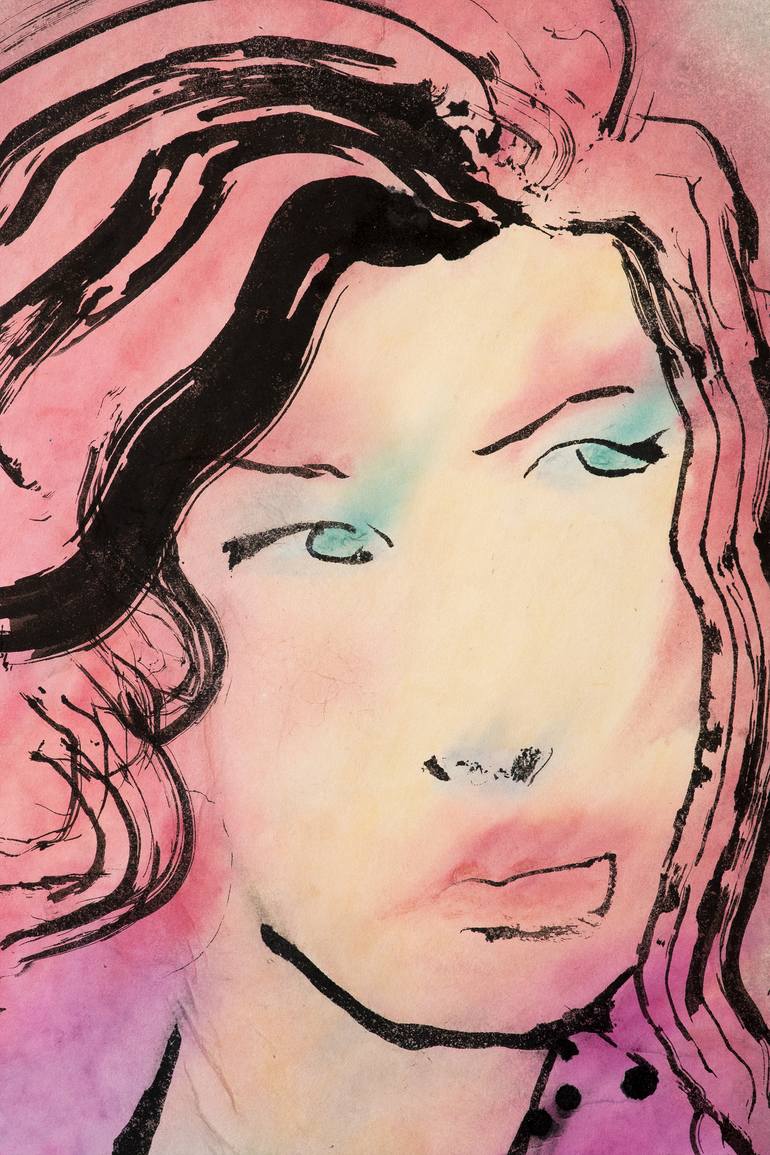 Original Expressionism Women Painting by Marcel Garbi