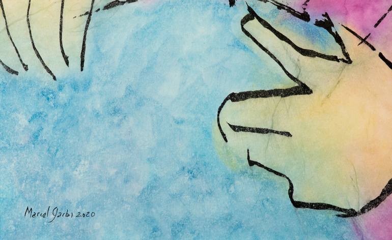 Original Expressionism Women Painting by Marcel Garbi