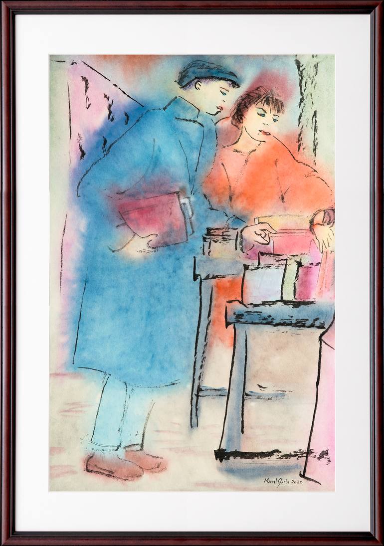 Original People Painting by Marcel Garbi