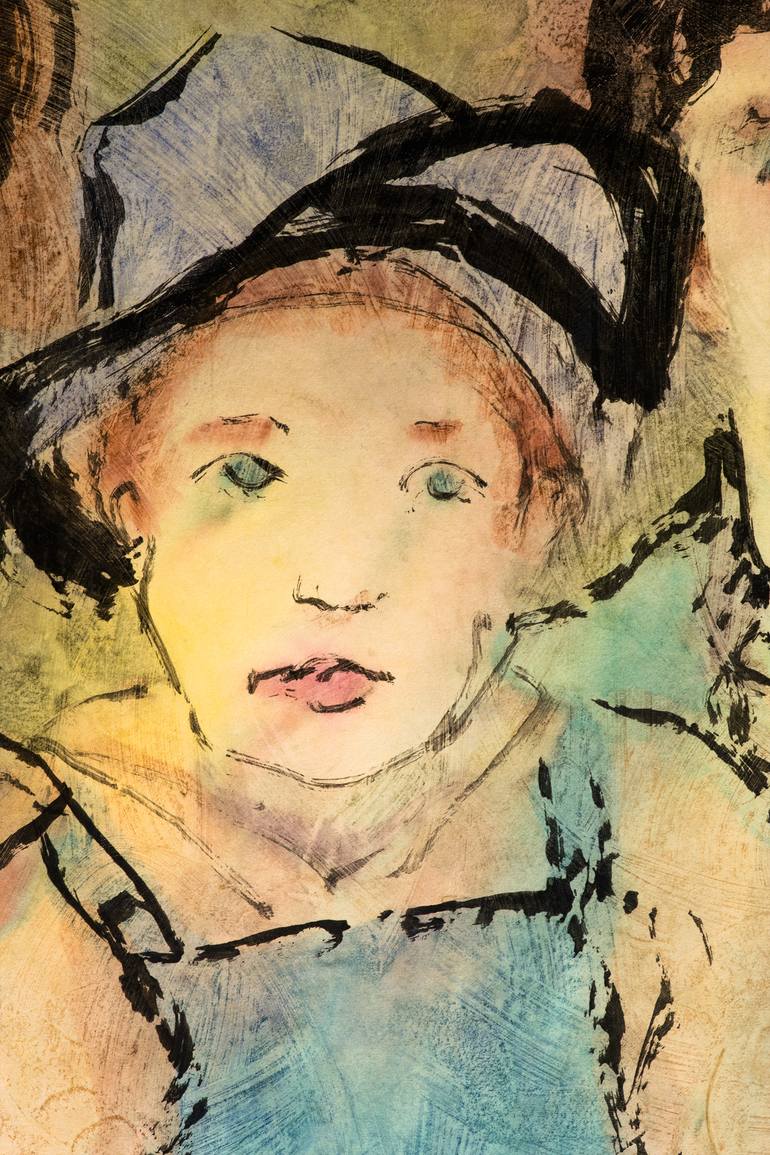 Original Expressionism Family Painting by Marcel Garbi