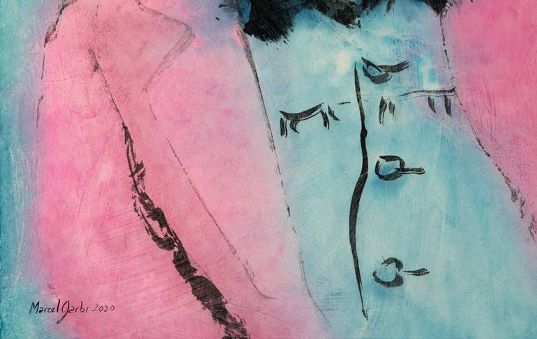 Original Expressionism Men Painting by Marcel Garbi