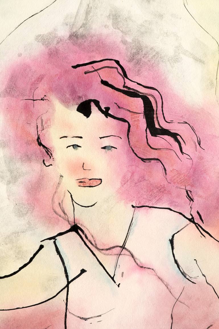 Original Expressionism Women Painting by Marcel Garbi