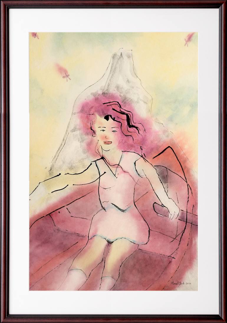 Original Expressionism Women Painting by Marcel Garbi
