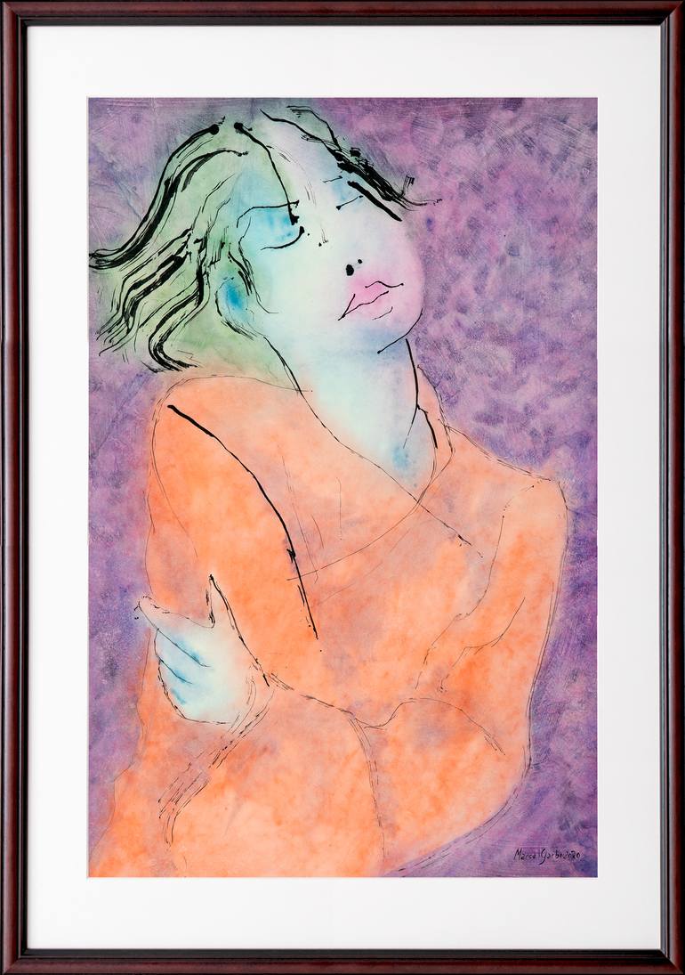 Original Expressionism Women Painting by Marcel Garbi