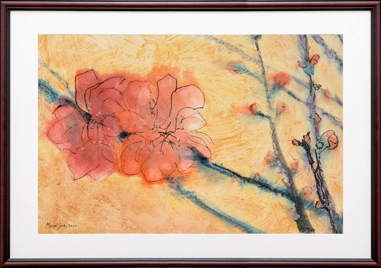 Original Minimalism Floral Painting by Marcel Garbi