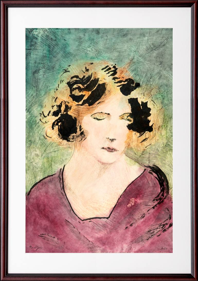 Original Impressionism Women Painting by Marcel Garbi